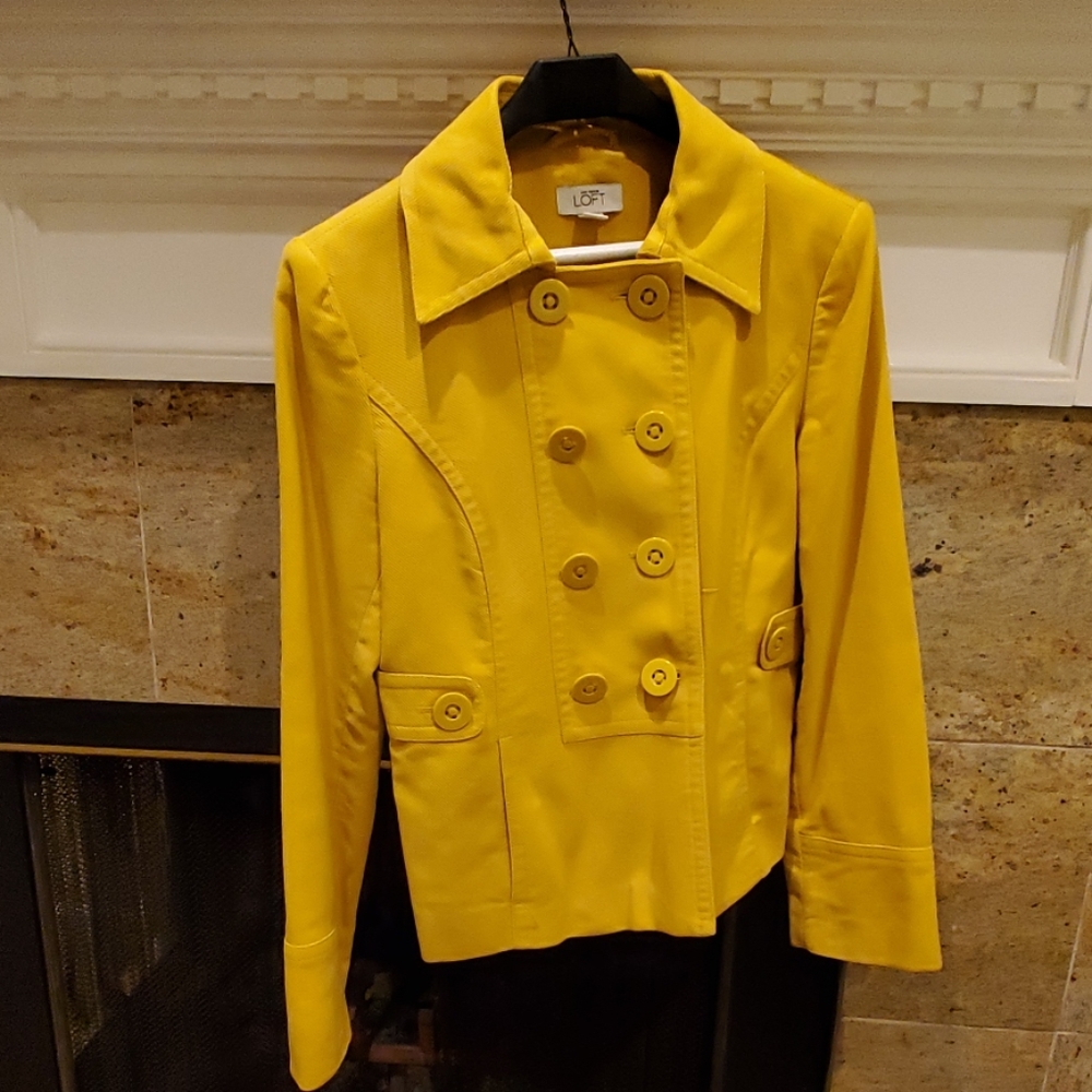 Yellow Pea Coat from LOFT